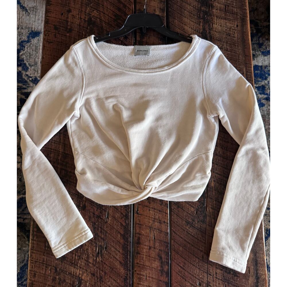 RACHEL COMEY Medium Argent Knotted Cropped long sleeve Cream/Oatmeal Sweatshirt - Picture 3 of 16